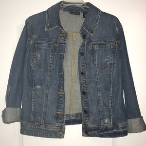 Distressed jean jacket